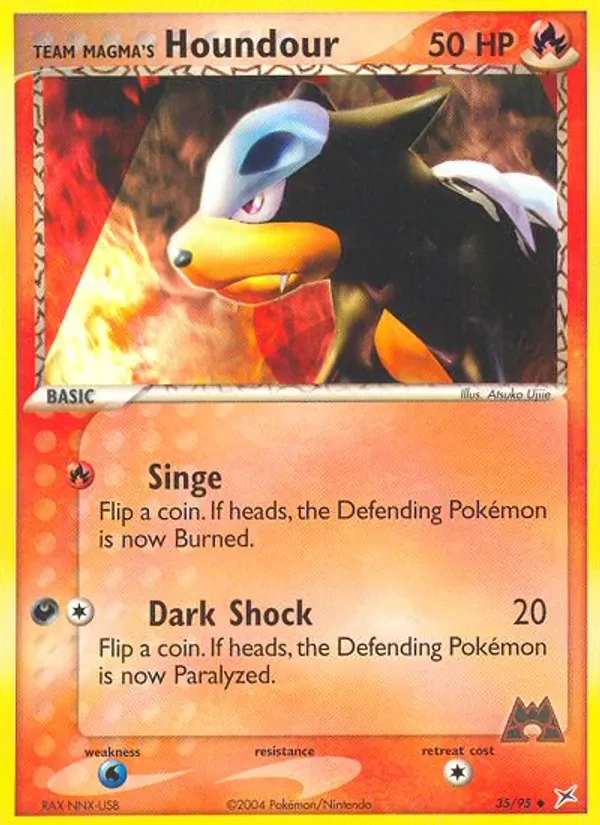 Team Magma's Houndour 35/95 Team Magma vs Team Aqua Pokémon card