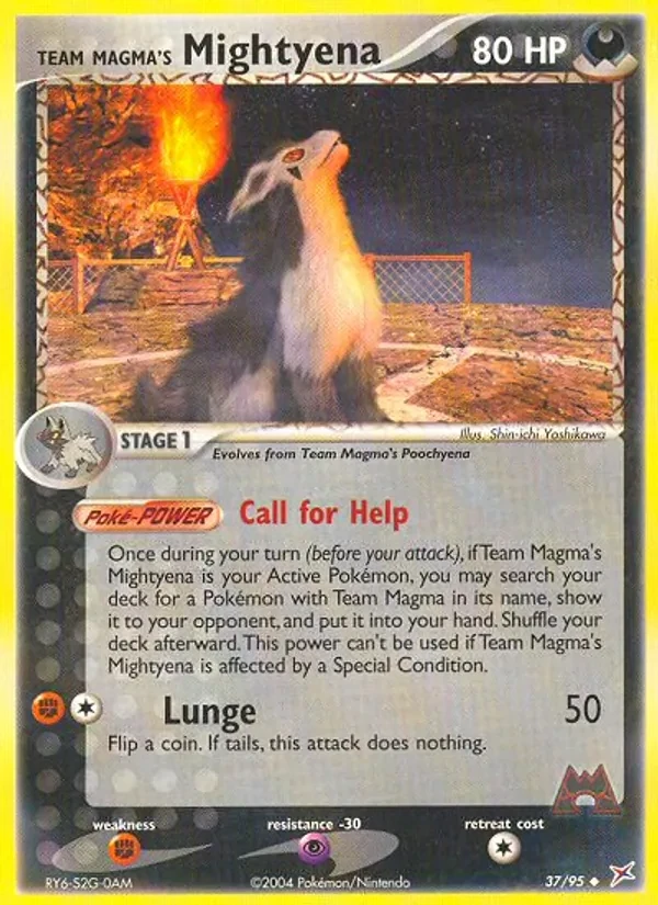 Team Magma's Mightyena 37/95 Team Magma vs Team Aqua Pokémon Karte