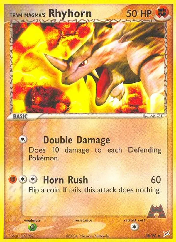 Team Magma's Rhyhorn 38/95 Team Magma vs Team Aqua Pokémon card