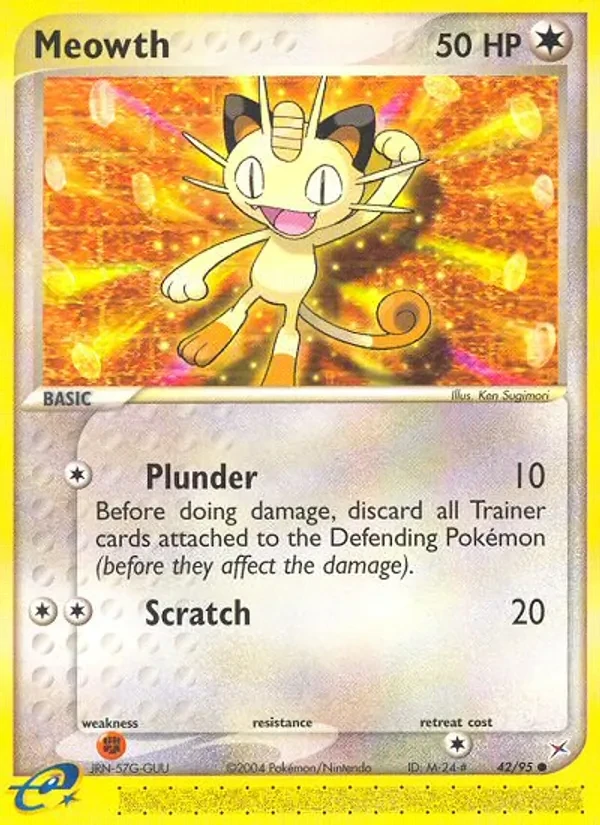 Meowth 42/95 Team Magma vs Team Aqua Pokémon card