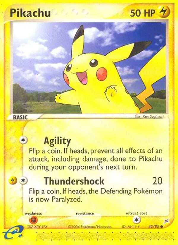 Pikachu 43/95 Team Magma vs Team Aqua Pokémon card