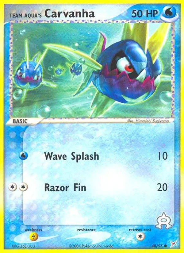 Team Aqua's Carvanha 48/95 Team Magma vs Team Aqua Pokémon Karte