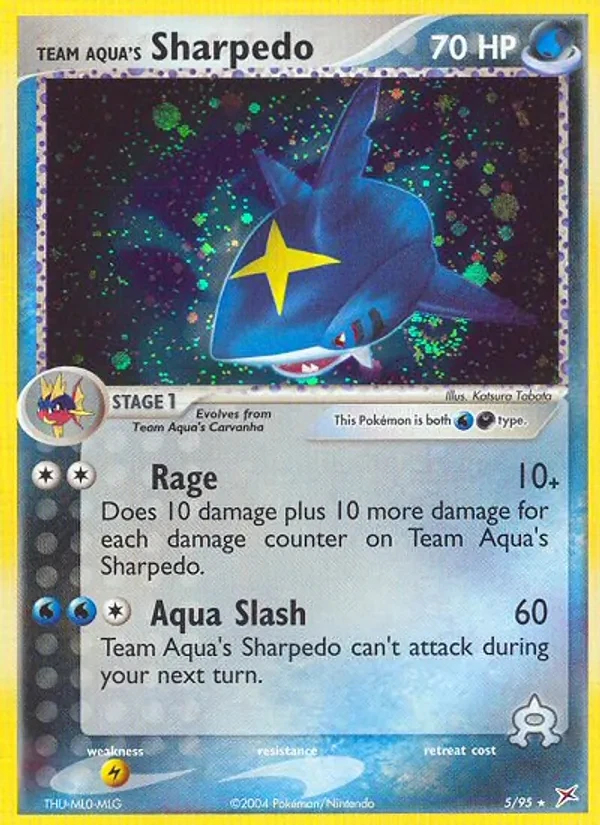 Team Aqua's Sharpedo 5/95 Team Magma vs Team Aqua Pokémon card