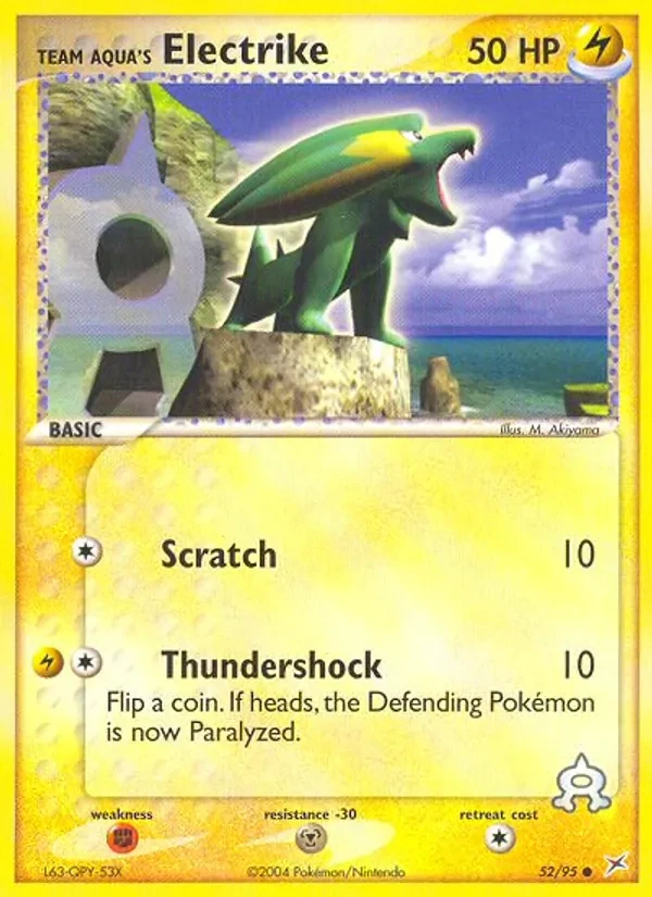 Team Aqua's Electrike 52/95 Team Magma vs Team Aqua Pokémon card