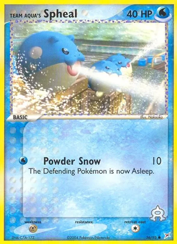 Team Aqua's Spheal 56/95 Team Magma vs Team Aqua Pokémon card