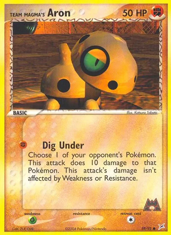 Team Magma's Aron 59/95 Team Magma vs Team Aqua Pokémon Karte