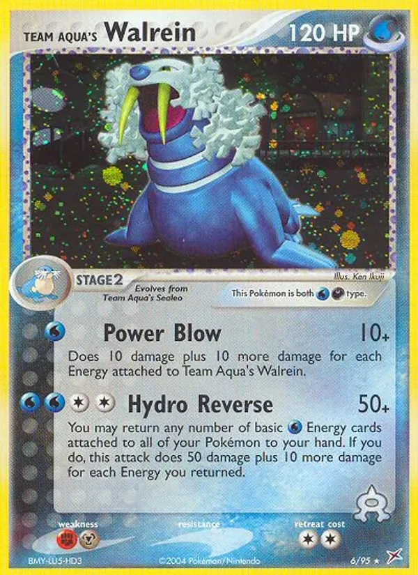 Team Aqua's Walrein 6/95 Team Magma vs Team Aqua Pokémon Karte
