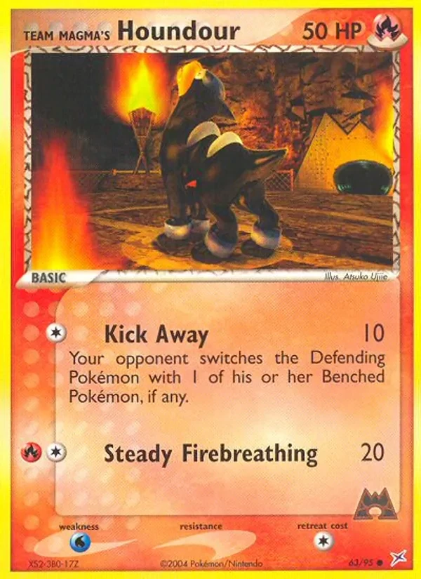 Team Magma's Houndour 63/95 Team Magma vs Team Aqua Pokémon Karte