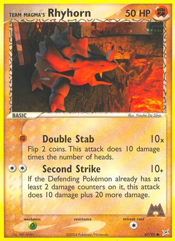 Team Magma's Rhyhorn 67/95 Team Magma vs Team Aqua Pokémon card