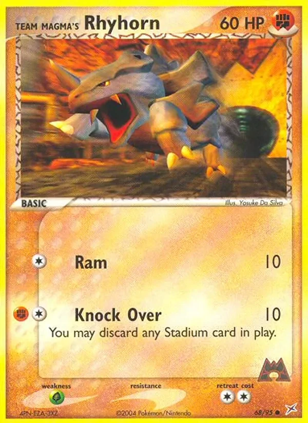 Team Magma's Rhyhorn 68/95 Team Magma vs Team Aqua Pokémon card
