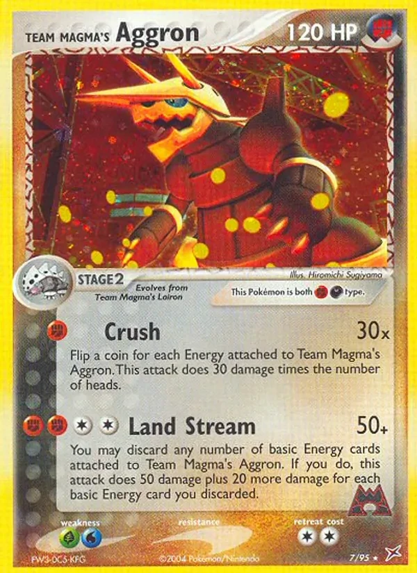 Team Magma's Aggron 7/95 Team Magma vs Team Aqua Pokémon card