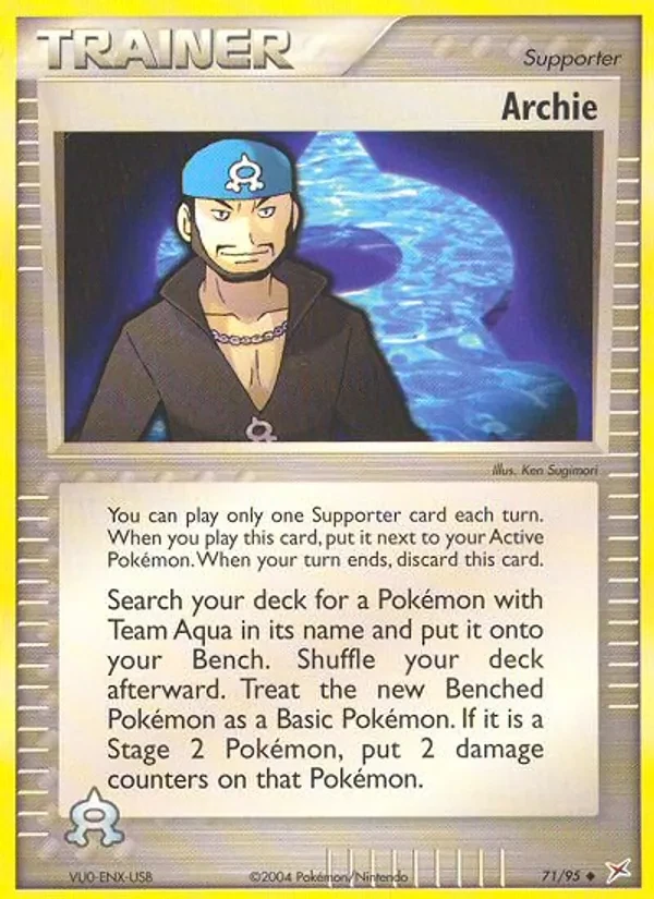 Archie 71/95 Team Magma vs Team Aqua Pokémon card
