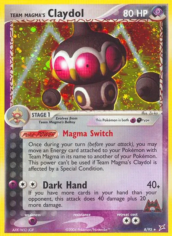 Team Magma's Claydol 8/95 Team Magma vs Team Aqua Pokémon Karte