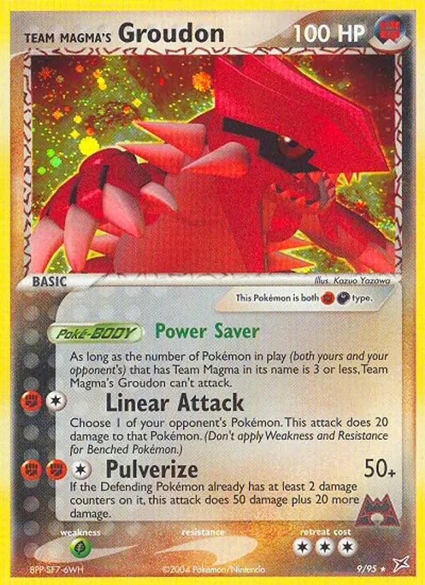 Team Magma's Groudon 9/95 Team Magma vs Team Aqua Pokémon kaart