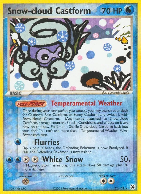 Snow-cloud Castform 25/101 Hidden Legends Pokémon card