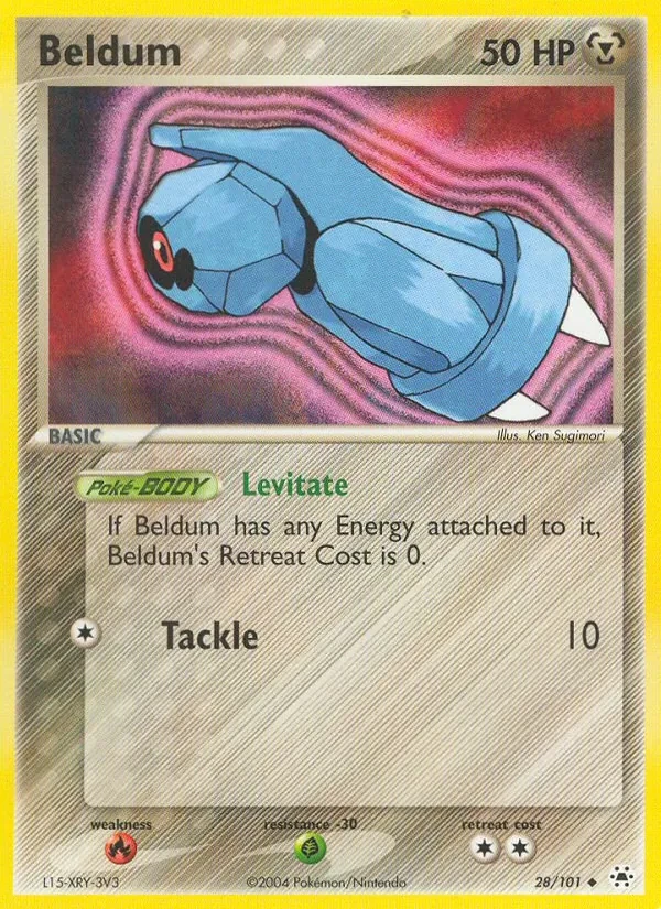 Beldum 28/101 Hidden Legends Pokémon card