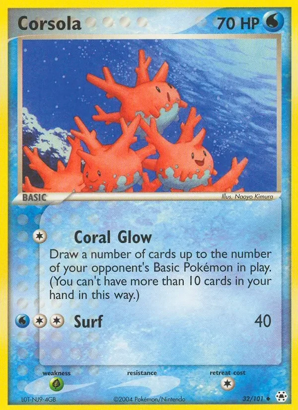 Corsola 32/101 Hidden Legends Pokémon card