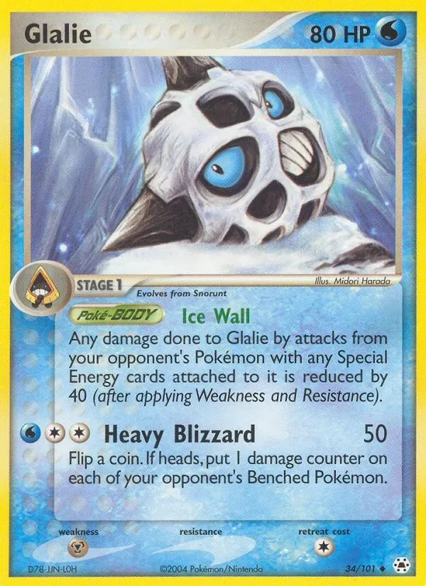 Glalie 34/101 Hidden Legends Pokémon card