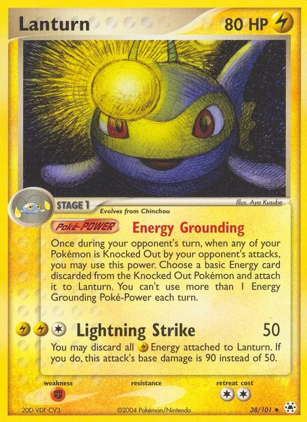 Lanturn 38/101 Hidden Legends Pokémon card