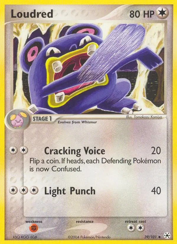 Loudred 39/101 Hidden Legends Pokémon card