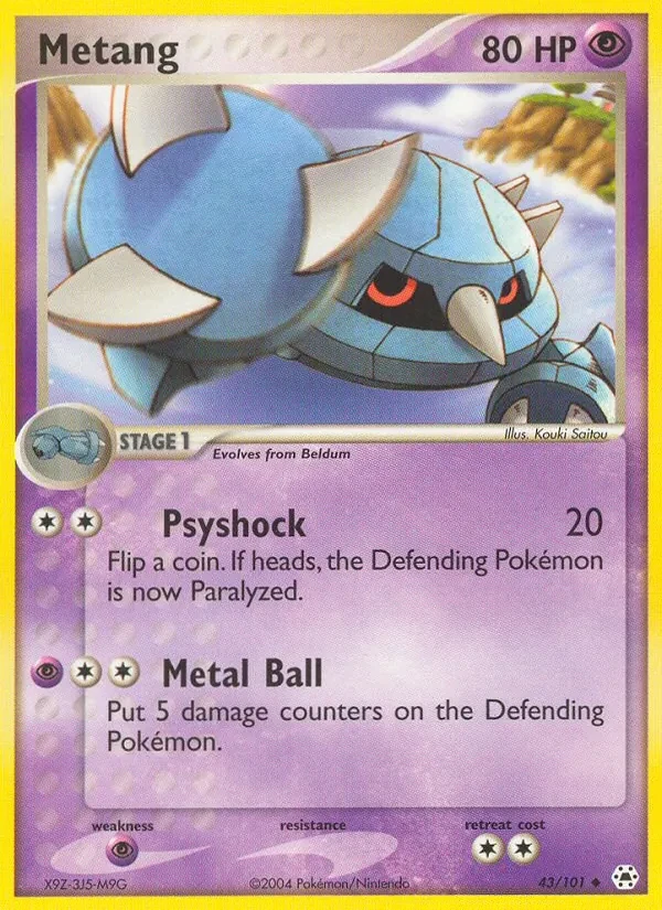 Metang 43/101 Hidden Legends Pokémon card