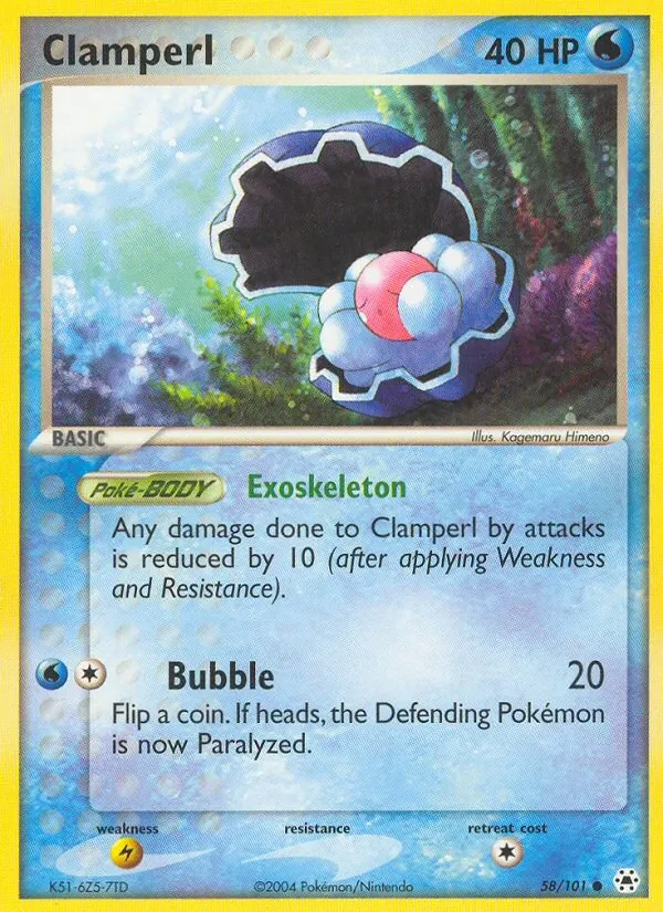 Clamperl 58/101 Hidden Legends Pokémon card