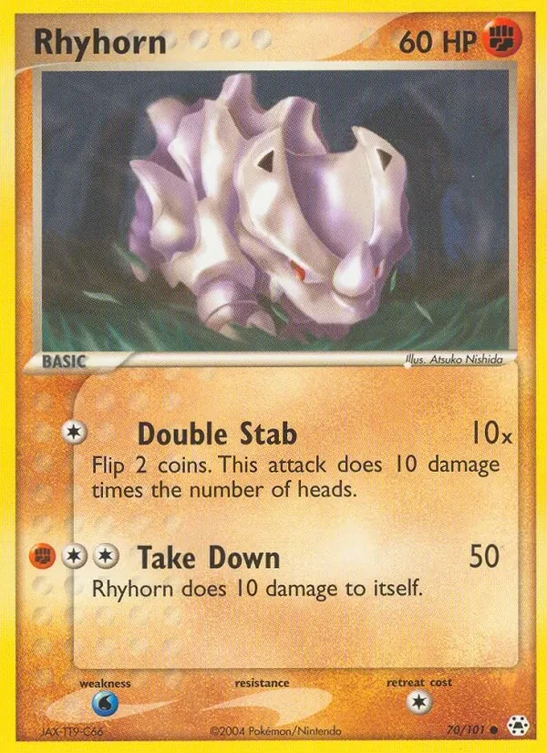 Rhyhorn 70/101 Hidden Legends Pokémon card