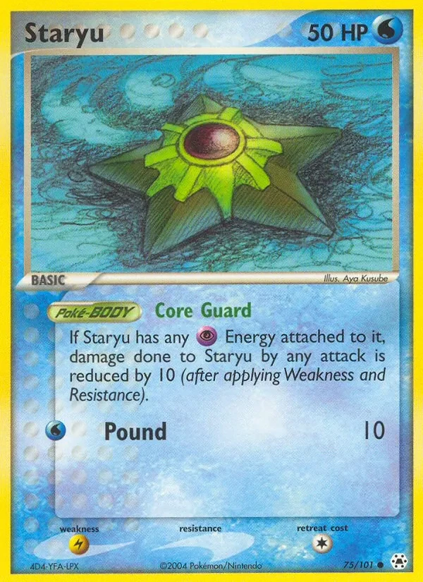 Staryu 75/101 Hidden Legends Pokémon card