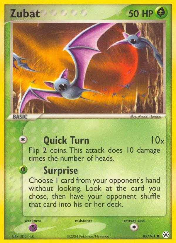 Zubat 83/101 Hidden Legends Pokémon card