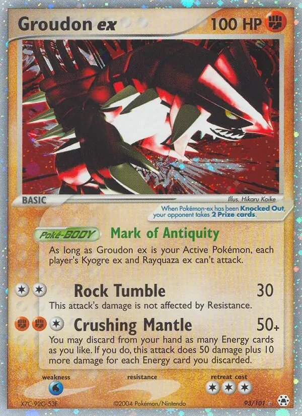 Groudon ex 93/101 Hidden Legends Pokémon Karte
