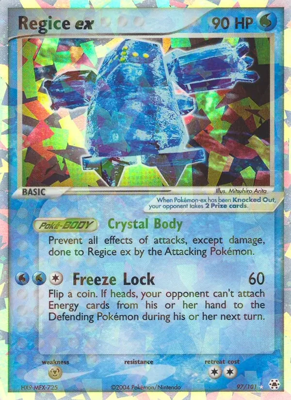 Regice ex 97/101 Hidden Legends Pokémon card