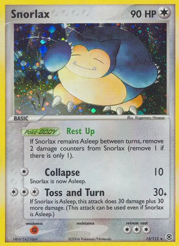 Snorlax 15/112 FireRed & LeafGreen Pokémon card
