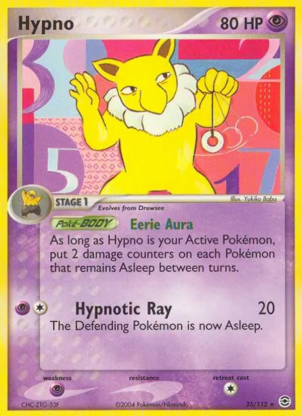 Hypno 25/112 FireRed & LeafGreen Pokémon Karte