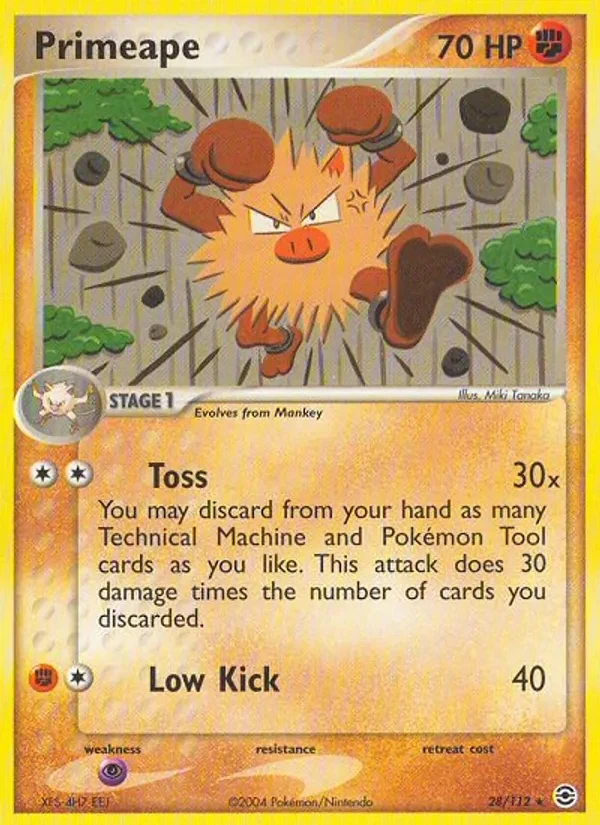 Primeape 28/112 FireRed & LeafGreen Pokémon card