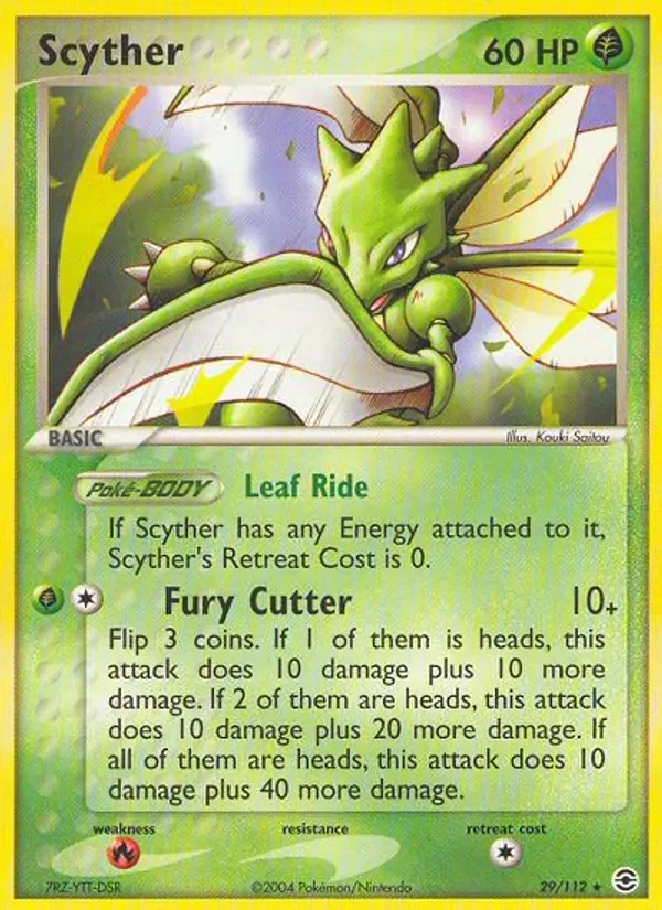 Scyther 29/112 FireRed & LeafGreen Pokémon card
