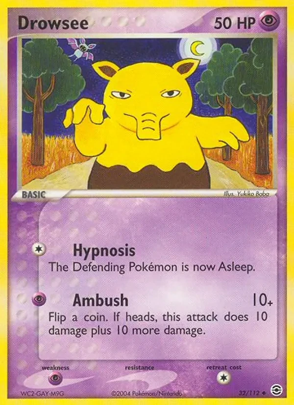 Drowzee 32/112 FireRed & LeafGreen Pokémon Karte