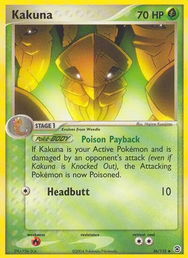 Kakuna 36/112 FireRed & LeafGreen Pokémon card