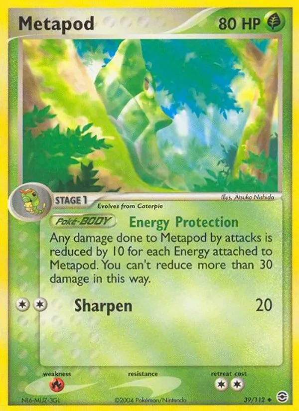 Metapod 39/112 FireRed & LeafGreen Pokémon card