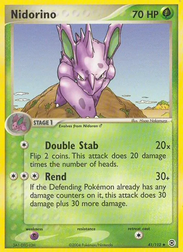 Nidorino 41/112 FireRed & LeafGreen Pokémon card