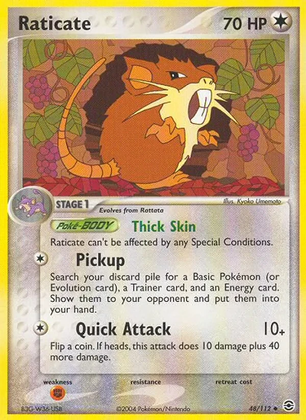 Raticate 48/112 FireRed & LeafGreen Pokémon Karte