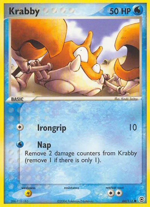 Krabby 66/112 FireRed & LeafGreen Pokémon card