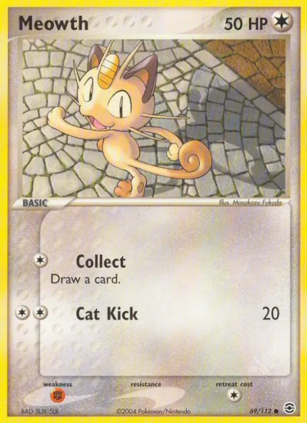 Meowth 69/112 FireRed & LeafGreen Pokémon card