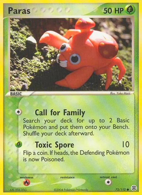 Paras 72/112 FireRed & LeafGreen Pokémon card