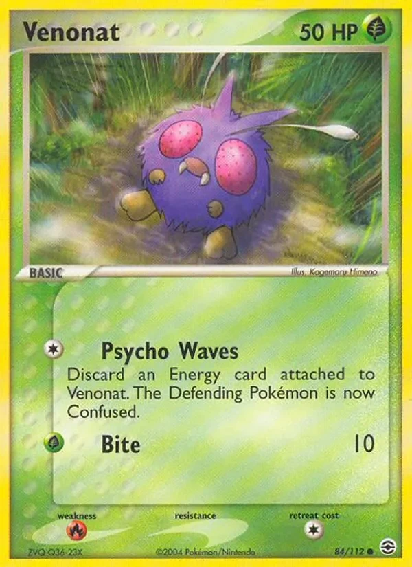 Venonat 84/112 FireRed & LeafGreen Pokémon card