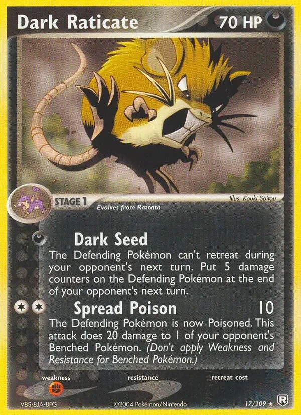 Dark Raticate 17/109 Team Rocket Returns Pokémon card