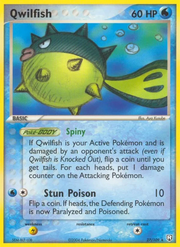 Qwilfish 27/109 Team Rocket Returns Pokémon card