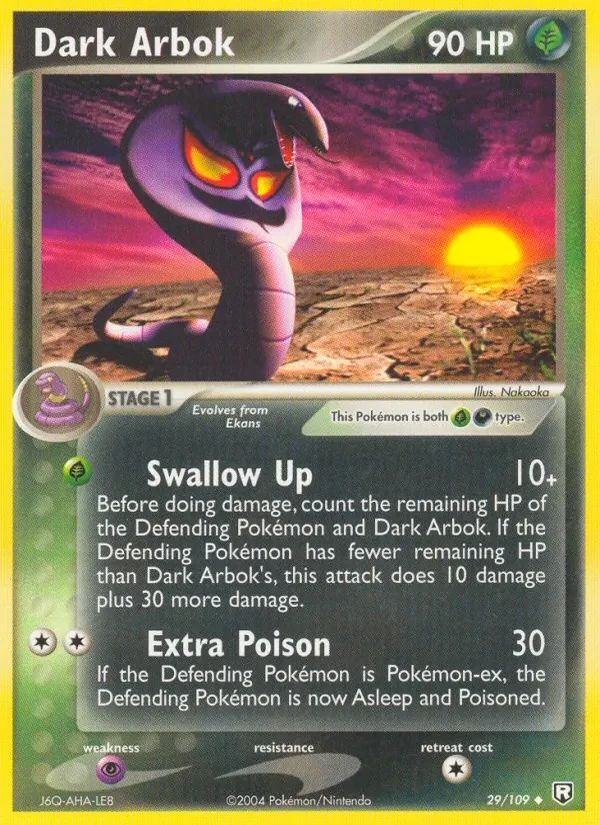 Dark Arbok 29/109 Team Rocket Returns Pokémon card