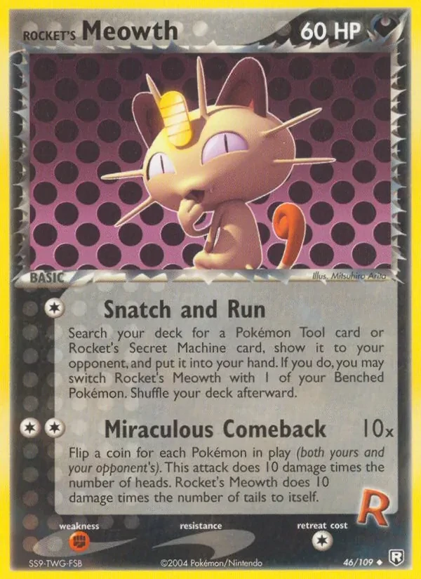 Rocket's Meowth 46/109 Team Rocket Returns Pokémon card