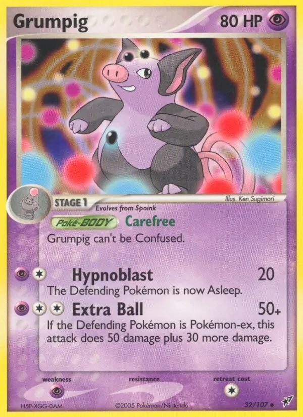 Grumpig 32/107 Deoxys Pokémon Karte