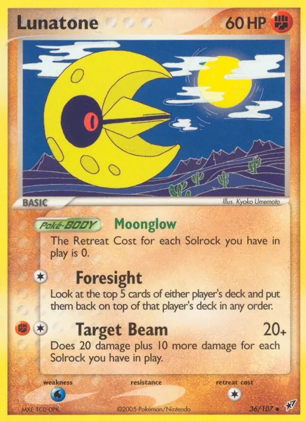Lunatone 36/107 Deoxys Pokémon card